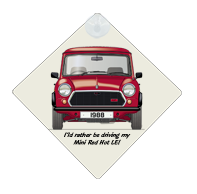 Mini Red Hot LE 1988 Car Window Hanging Sign